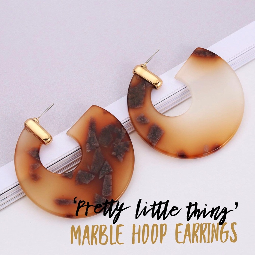 ‘Pretty Little Thing’ Marble Hoop Earrings